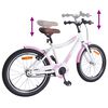 vidaXL Bicicleta Infantil 18 Polegadas para 5-7 anos Rosa Claro