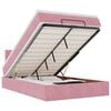 vidaXL Estrutura de cama otomana com colch&atilde;o 120x200 cm veludo rosa
