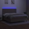 vidaXL Cama box spring colch&atilde;o/LED 160x200 cm tecido cinza-acastanhado