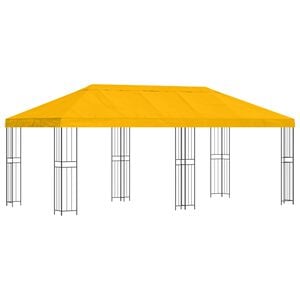 vidaXL Gazebo de Jardim 6 x 3 m Amarelo Poli&eacute;ster e A&ccedil;o 190 gsm