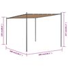 vidaXL Gazebo com telhado inclinado 300x300x257 cm 180 g/m&sup2; bege