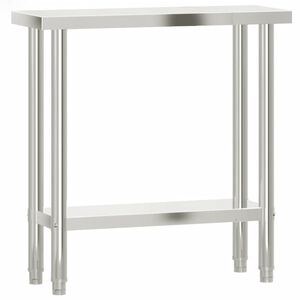 vidaXL Mesa de trabalho para cozinha 82,5x30x85 cm a&ccedil;o inoxid&aacute;vel