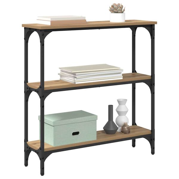 vidaXL Aparador com prateleira Carvalho Artesanal 75 x 22,5 x 75 cm