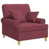 vidaXL Poltrona XL com almofadas Vinho Vermelho Tecido