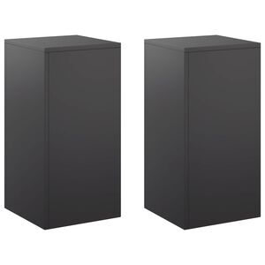 vidaXL Suporte para Plantas 2 pcs Preto 30 x 30 x 60 cm A&ccedil;o