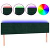vidaXL Cabeceira de cama c/luzes LED veludo 180x5x78/88cm verde-escuro