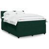 vidaXL Cama com molas/colch&atilde;o 140x190 cm veludo verde-escuro