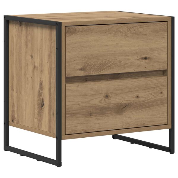 vidaXL Mesa-de-cabeceira Carvalho Artesanal 50 x 39,5 x 50 cm