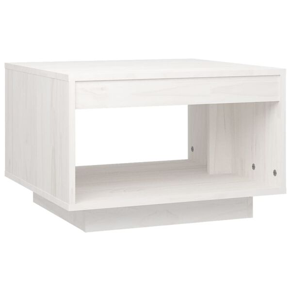 vidaXL Mesa de centro 50x50x33,5 cm madeira de pinho maci&ccedil;a branco