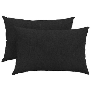vidaXL Travesseiros de Sof&aacute; 2 pcs Preto 60 x 40 cm tecido