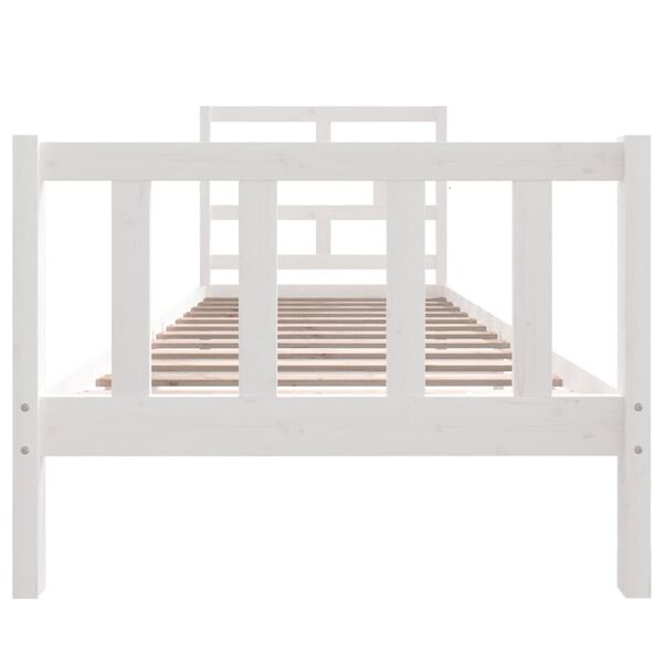 vidaXL Estrutura de cama 90x200 cm madeira de pinho maciça branco