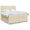 vidaXL Cama com molas/colch&atilde;o 200x200 cm tecido cor creme