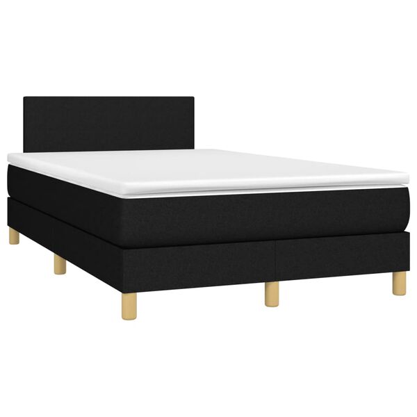 vidaXL Cama boxspring com colch&atilde;o 120x190 cm tecido preto