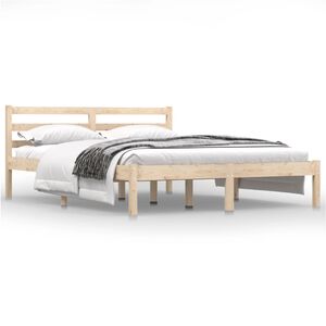 vidaXL Estrutura de cama 140x190 cm pinho maci&ccedil;o