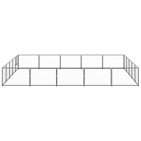 vidaXL Canil para c&atilde;es 25 m&sup2; a&ccedil;o preto