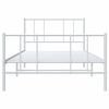 vidaXL Estrutura de cama com cabeceira e p&eacute;s 107x203 cm metal branco