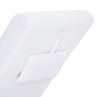 vidaXL Chaise longue de massagem c/ almofada couro artificial branco