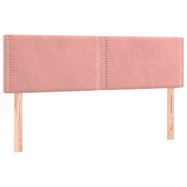 vidaXL Cabeceiras rosa 144x5x78/88 cm veludo