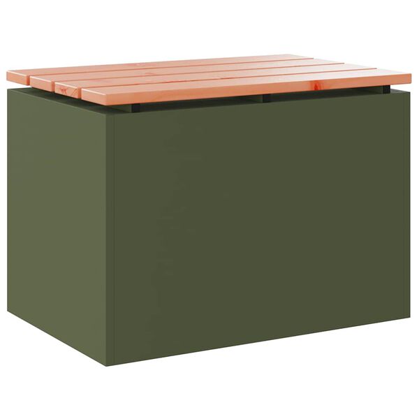 vidaXL Banco de jardim Verde-oliva 60 x 40 x 43 cm A&ccedil;o