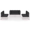 vidaXL 6 pcs conjunto lounge de jardim com almofad&otilde;es pinho maci&ccedil;o