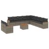 vidaXL 12 pcs conjunto de sof&aacute;s jardim c/ almofad&otilde;es vime PE cinzento
