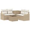 vidaXL Conjunto de Sof&aacute;s 6 unid. Bege e Branco Creme 55 x 55 x 37 cm