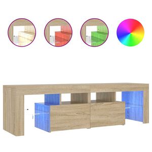 vidaXL M&oacute;vel de TV com luzes LED 140x36,5x40 cm carvalho sonoma