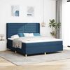 vidaXL Cama Box com colch&atilde;o com cabeceira Azul 140 x 200 cm tecido