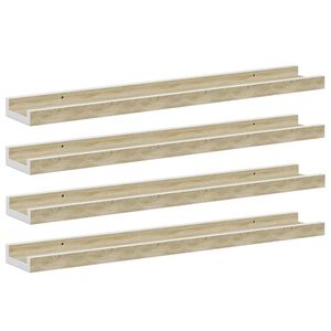 vidaXL Prateleiras de parede 4 pcs 60x9x3 cm branco e carvalho sonoma