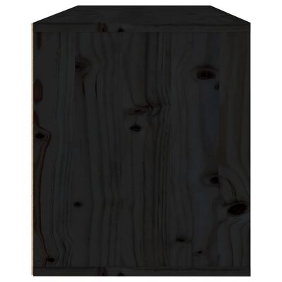vidaXL Armário de parede 80x30x35 cm madeira de pinho maciça preto