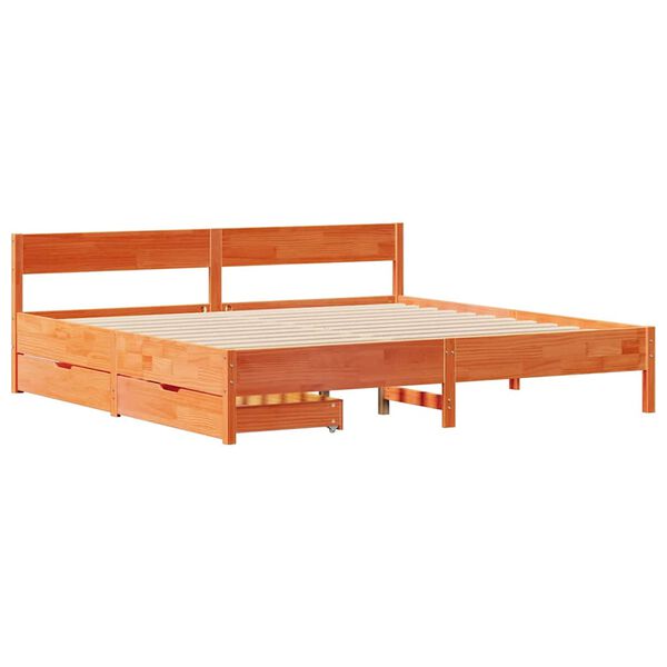 vidaXL Cama sem colch&atilde;o 160x200 cm madeira pinho maci&ccedil;o castanho-mel