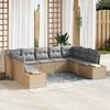 vidaXL Conjunto de Sof&aacute; de Jardim 5 pcs Bege e Cinza Claro Polirattan
