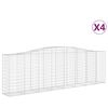 vidaXL Cestos gabi&atilde;o arqueados 4pcs 400x50x120/140cm ferro galvanizado