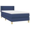 vidaXL Cama com molas/colch&atilde;o 90x190 cm tecido azul