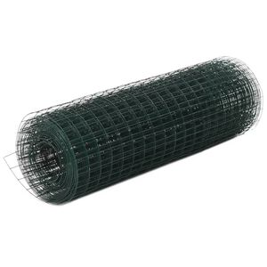 vidaXL Cerca arame galinheiro 25x0,5 m aço c/ revestimento PVC verde