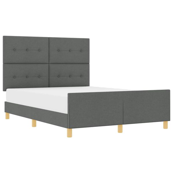vidaXL Estrutura da Cama Cinzento escuro 140 x 200 cm tecido