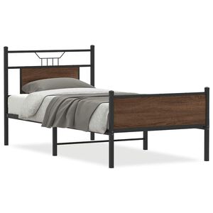 vidaXL Estrutura cama s/ colch&atilde;o derivados madeira carvalho castanho