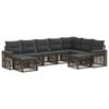 vidaXL Conjunto de Sof&aacute; de Jardim 9 unid. Cinza e Cinza Escuro vime PE