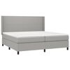 vidaXL Cama box spring c/ colch&atilde;o e LED 200x200 cm tecido cinza-claro
