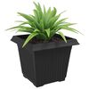 vidaXL Vaso Quadrado para Flores 6 pcs Preto 28,5 x 28,5 x 22 cm