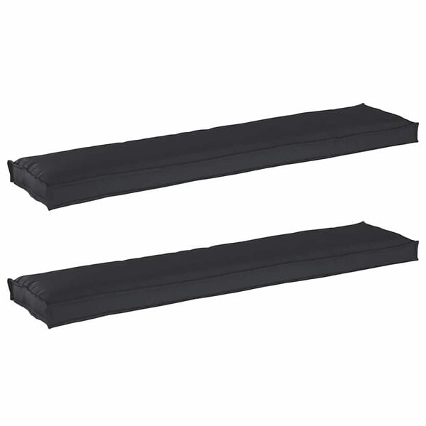 vidaXL Conjunto de Almofadas para Palete 2 pcs Preto 180 x 40 x 8 cm