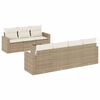 vidaXL 8 pcs conjunto de sof&aacute;s p/ jardim com almofad&otilde;es vime PE bege