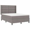 vidaXL Cama Box com colch&atilde;o Cinzento-acastanhado 200 x 160 cm tecido