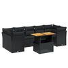 vidaXL 8 pcs conjunto sof&aacute;s de jardim com almofad&otilde;es vime PE preto