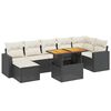vidaXL 8 pcs conjunto sof&aacute;s de jardim com almofad&otilde;es vime PE preto