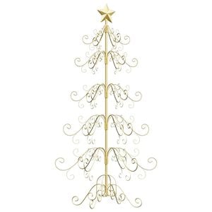 vidaXL &Aacute;rvore de Natal de metal Ouro 150 cm A&ccedil;o com Revestimento em P&oacute;