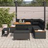 vidaXL Conjunto de Sof&aacute; de Jardim 8 pcs Preto Rattan Sint&eacute;tico