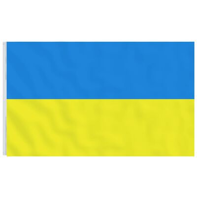 vidaXL Bandeira da Ucrânia e mastro 5,55 m alumínio