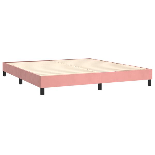vidaXL Cama com molas/colch&atilde;o 180x200 cm veludo rosa