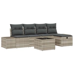 vidaXL Conjunto de Sof&aacute;s 6 unid. vime PE